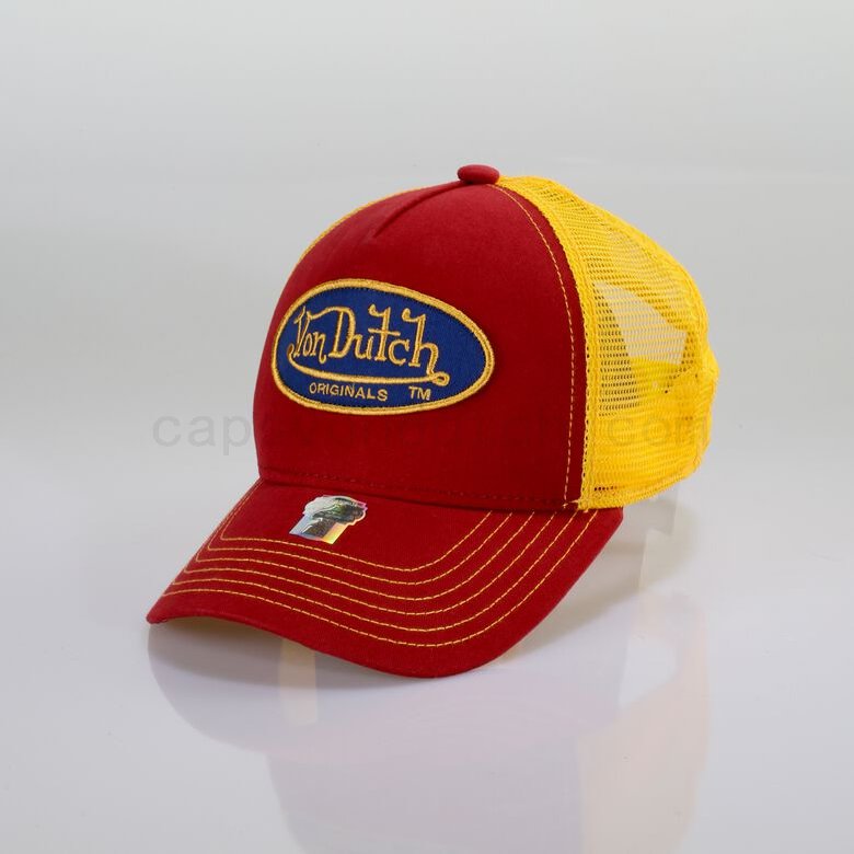 (image for) Von Dutch Originals -Trucker Boston Cap, red/yellow F0817888-01564 Sale 2023